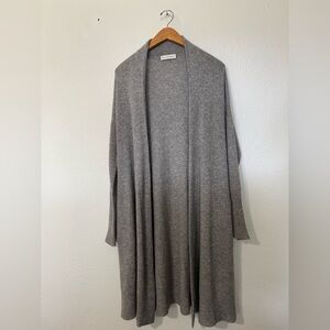 White & Warren Grey Long Cardigan  Women's Sweater Size M